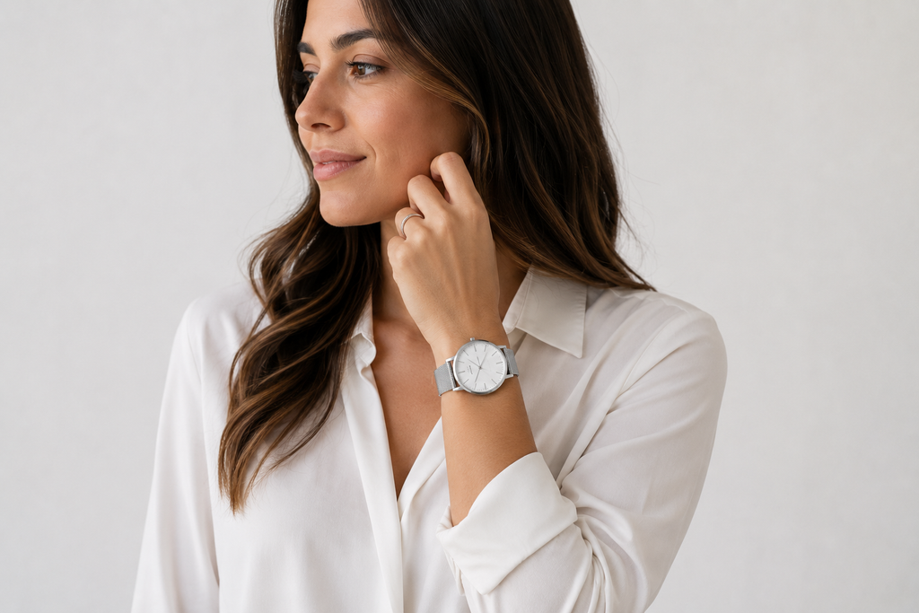 Minimalist Silver Timepiece